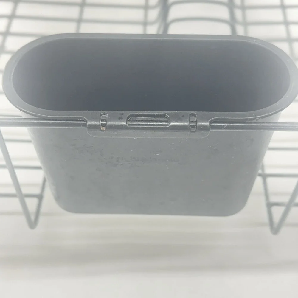 Rubbermaid Black Wire Dish Drainer Drying Rack w/Plastic Utensil Cup Rubber Feet